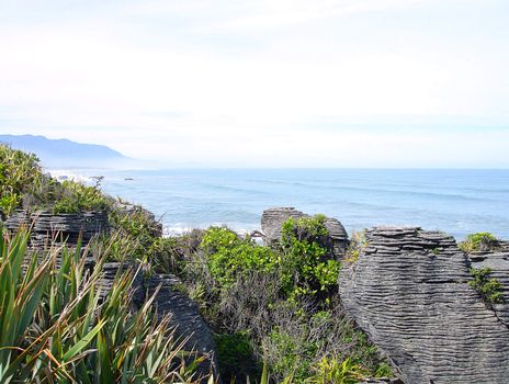 Pancake Rocks at Punakaiki, West Coast, South Island, New Zealand