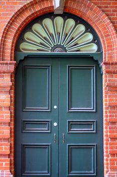 External Door in Decorative Brick Wall.  Adelaide, Australia