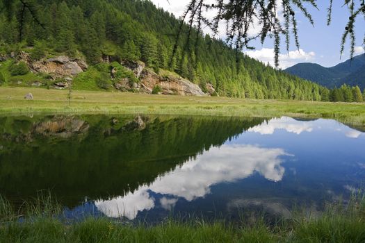 small alpine lake val di Sole, Trentino, Italy