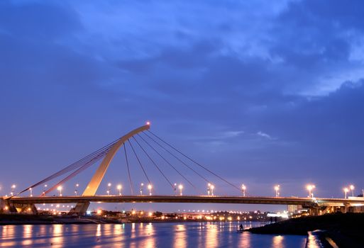 It is a beautiful and colorful bridge.