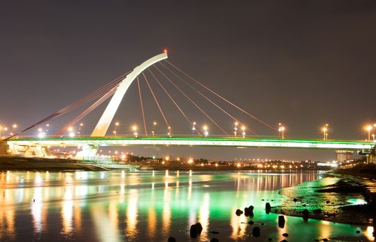 It is a beautiful and colorful bridge.