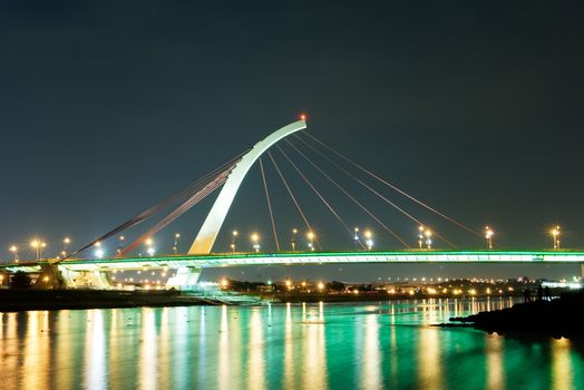 It is a beautiful and colorful bridge.