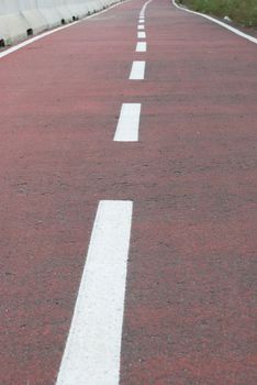 red lane for bicycle drivers (urban road)