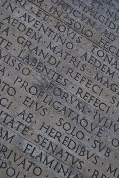 writing on the outside wall of the peace altar in Rome