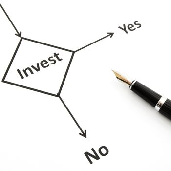 investment and flowchart showing business or finance concept
