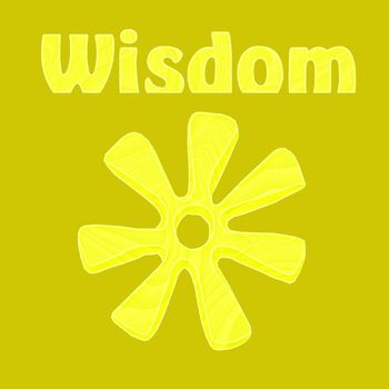 Wisdom illustrated by the African symbol of ananse ntontan in yellow - a raster illustration.