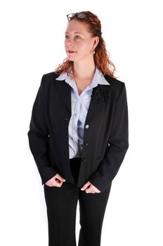 business woman with glasses