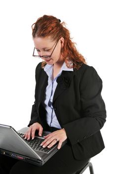 business woman with glasses