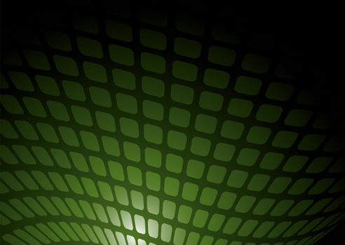 Abstract green and black background with wave pattern