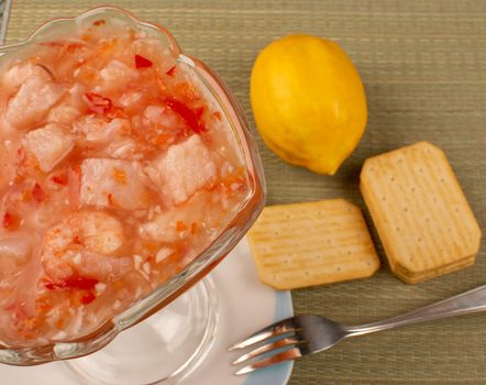 A freshly prepared fish ceviche regional south american cuisine