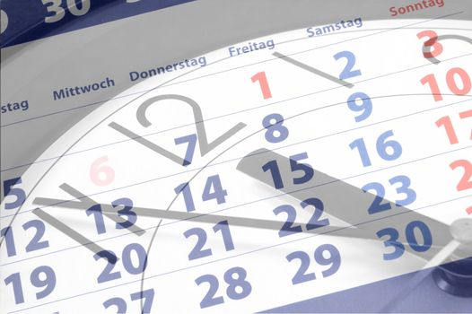 time concept with modern watch an calendar