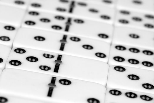 Full frame domino background with selective focus