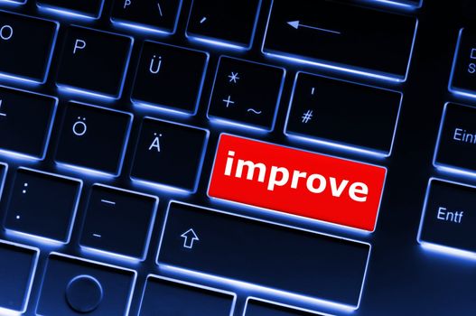 improve or improvement business concept with key on keyboard
