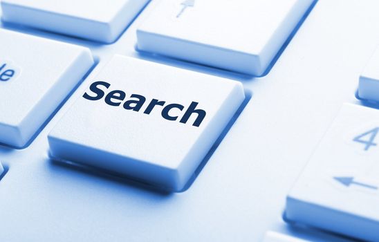 internet search concept with word and key on keyboard