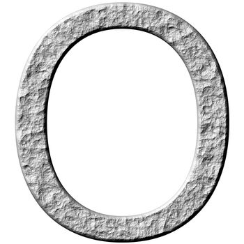 3d stone letter O isolated in white