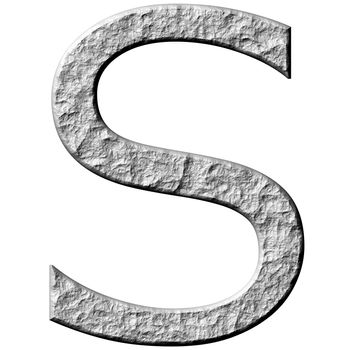 3d stone letter S isolated in white