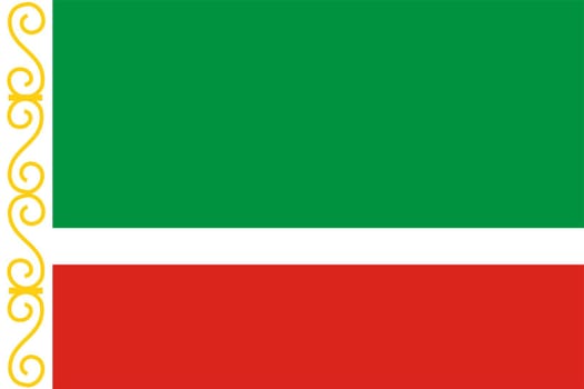 This is Chechen Republic flag illustration computer generated.

