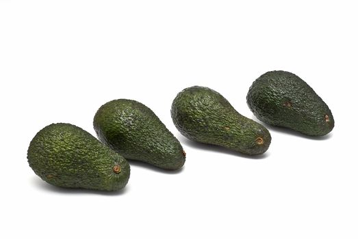 Avocados isolated on a white background.