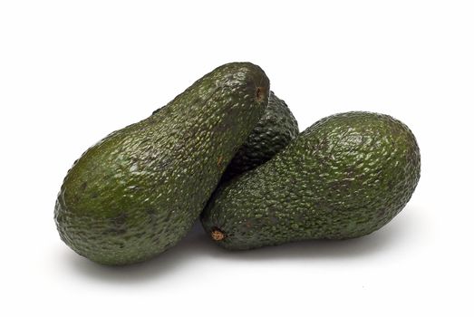 Avocados isolated on a white background.