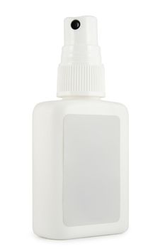 Bottle of medication isolated on a white background with copy space