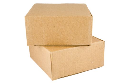 Stacked Cardboard Boxes isolated on a white background