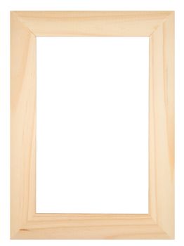 Old wooden photoframe isolated on a white background with copyspace