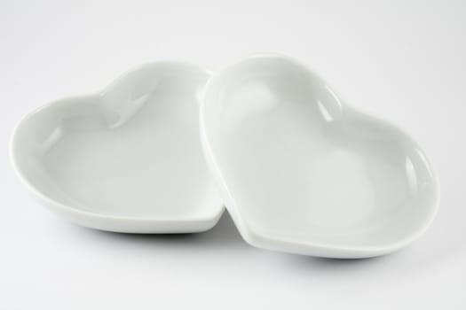 Ceramic Hearts isolated on a white background