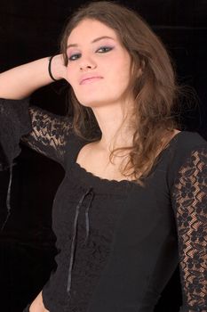 Beautiful teenager in gothic clothing