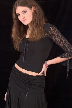 Gothic dressed teenager