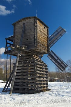 Wind mill of the north country,Russian traditional architecture