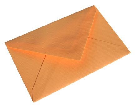 Orange envelope isolated on white background