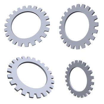 4 gears in various positions