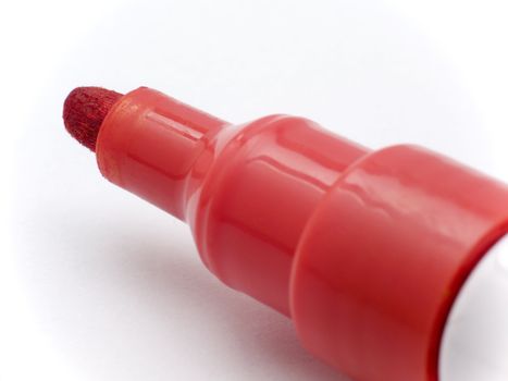 Closeup of a red marker pen