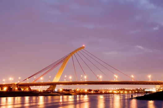 It is a beautiful and colorful bridge.