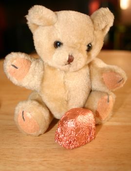 teddy has a favourite chocolate wrapped in foil