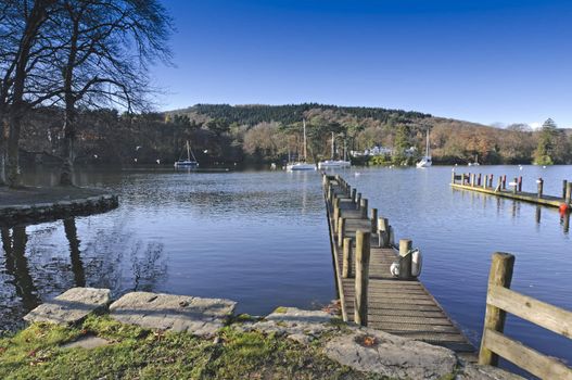 Lake Windermere in Lake District National Park Cumbria England