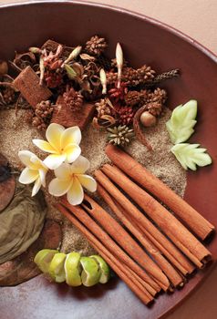 Natural herbal ingredient prepared for the ultimate aromatherapy and spa sessions.