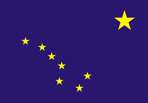 Very large 2d illustration of Alaska flag
