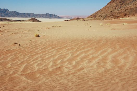Desert Mountains background. Namibia, Deadvlei, Sossuvlei.
