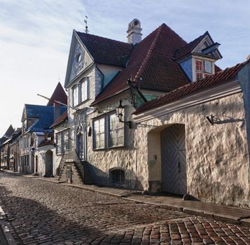 Embassy in old house on Muurivahe street in Tallinn in Estonia taken in HDR for detail