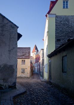 Old Tallinn houses in Tallinn taken in HDR to better show the details in the walls and street