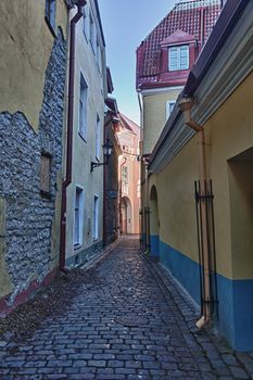 Old Tallinn house in Toompea near the Dome church taken in HDR to better show the details in the walls and street