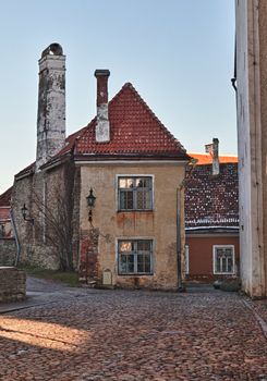 Old Tallinn house in Toompea near the Dome church taken in HDR to better show the details in the walls and street