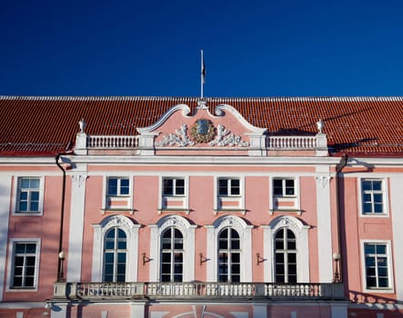 Front of the parliament building in Tallinn Estonia