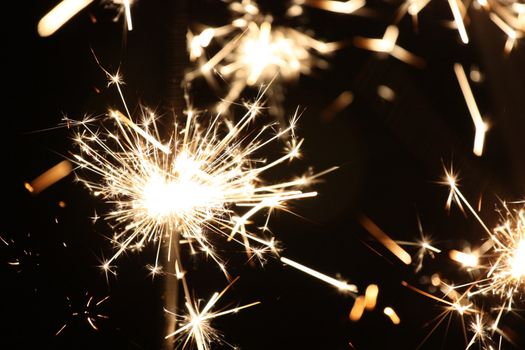 burning sparkler on New Year�s Eve