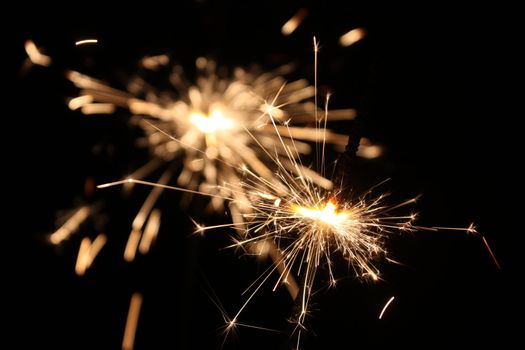 burning sparkler on New Year�s Eve