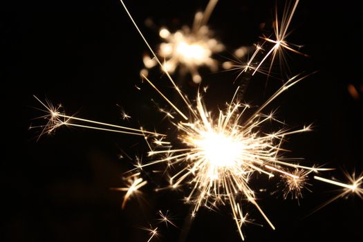 burning sparkler on New Year�s Eve