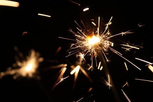 burning sparkler on New Year�s Eve