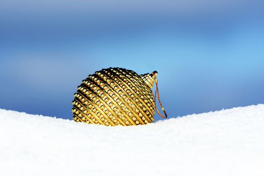 christmas ball in snow