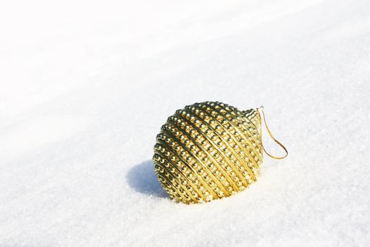 christmas bauble in snow